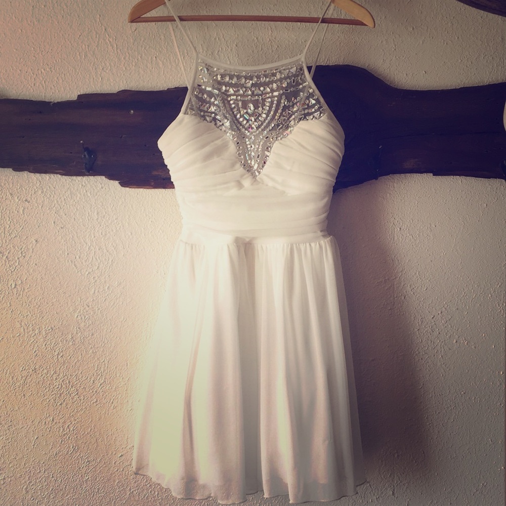White prom, formal, cocktail, bachelorette dress